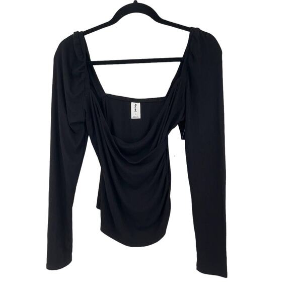 Abound top faux wrap long sleeve black Small S - Picture 1 of 4